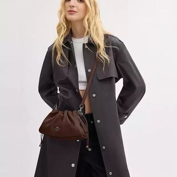 NWT Coach Faye Shoulder Bag CV529 Leather Wear 3 Ways Silver/Maple - Picture 9 of 12